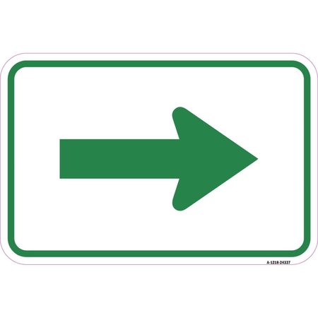 AMISTAD 12 x 18 in. Aluminum Sign - Arrow, Green & White AM2071834